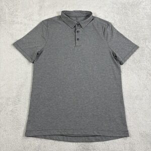 Lululemon Shirt Mens Small Gray Evolution Polo Short Sleeve Performance Stretch